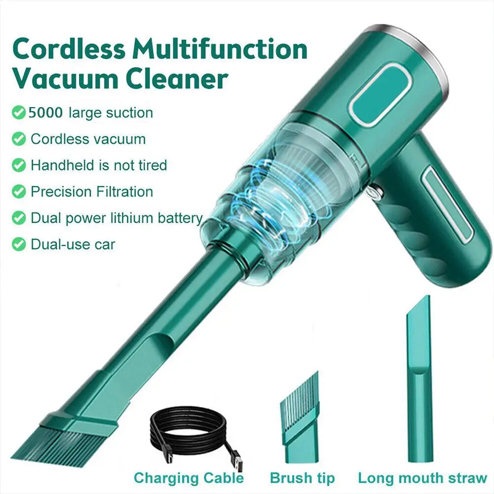 

29000PA 120W Cordless Mini Car Vacuum Cleaner USB Rechargable Portable Household Dual-Use Rechargeable Wet & Dry Vacuums Cleaner