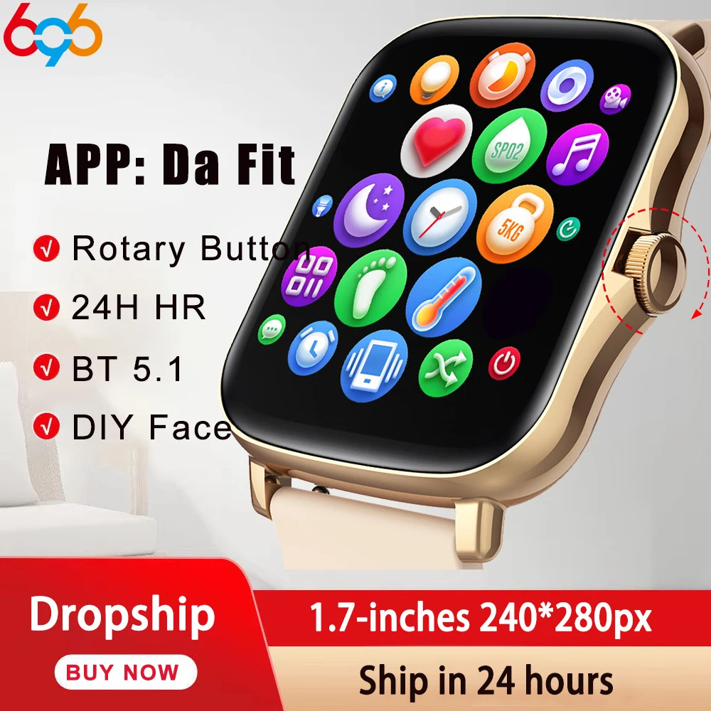 

Smartwatch M2 Y20 P8 Plus Smart Watch Men Rotate Button IP67 Smartwatch 1.7 Inch HD Screen Sports Women 24H Heartrate Clock Band