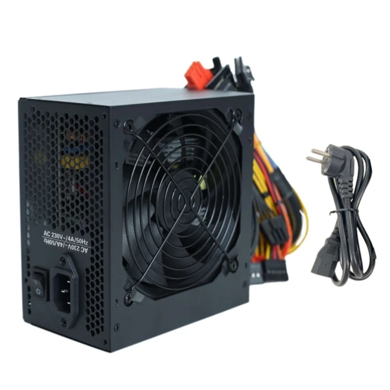 

Modular Gaming PC Power Supply PSU Rated-600W 120mm Fan 24Pin ATX 12V Desktop Computer Source AC180-264V