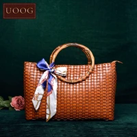 womens wove bag dragon leather luxury handbag retro cowhide pure leather handmade bag 2022 new large capacity bamboo bag