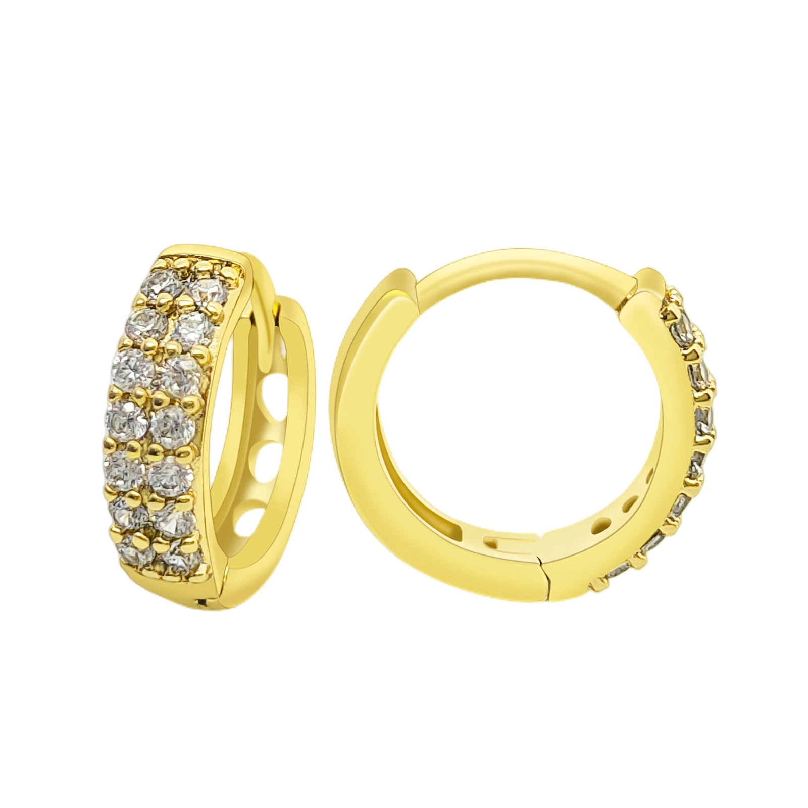 

Agsnilove 14K Gold Plated Small Hoop Earrings Cubic Zirconia Huggie Hoops Ear Piercing Earrings for Women Everyday Jewelry