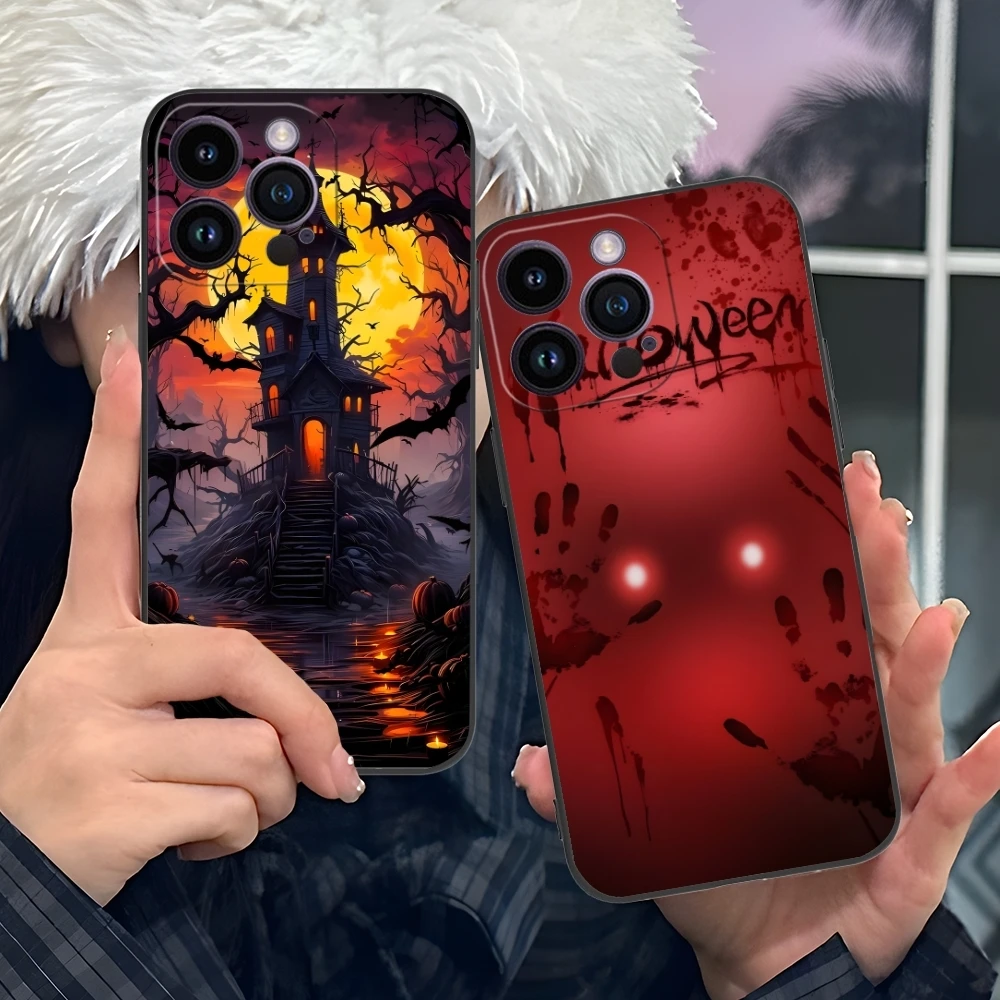 Чехол для мобильного телефона с тыквой на Хэллоуин iPhone 16 15 14 13 12 11 X XR XS 8 7 Pro Max Plus