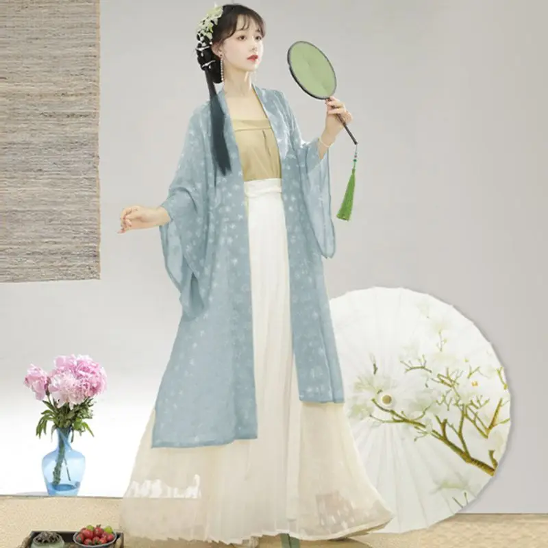 

Hanfu Women Green Blue Chinese Traditional Dress Dance Fairy Costume Sweet Elegant Cosplay Female Princess Clothing 3pcs Set