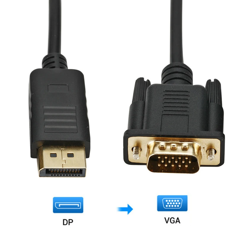 

Высококачественный переходник для порта дисплея, переходник DP в VGA, переходник «штырь-штырь» для ПК, ноутбука, ТВ, монитора, проектора