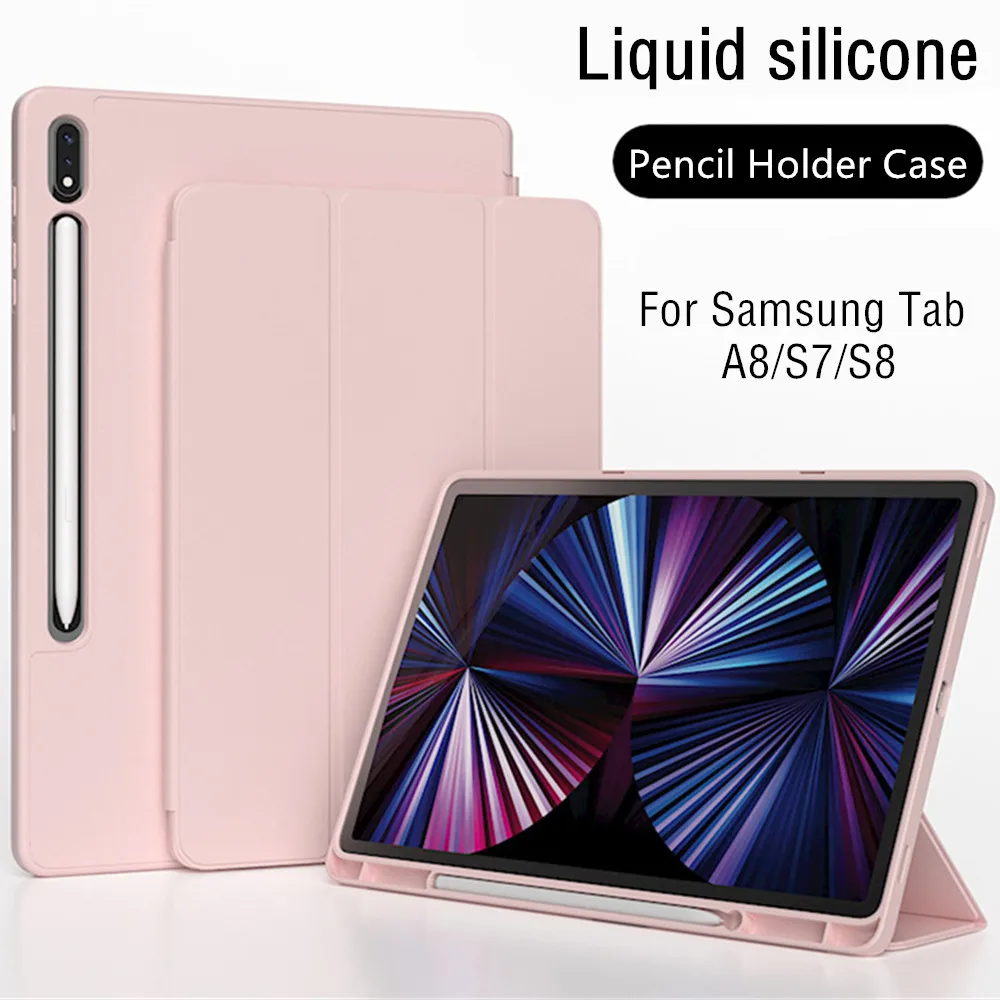 

For Tablet Samsung Galaxy Tab A8 Case SM X200 X205 S7 S8 11 inch T870 X700 Pencil holder Capa Cover For samsung a8 Tablet Case