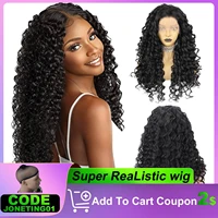 26 inches 13x2 5 black curly wave lace front wigs brazilian fiber heat resistant synthetic long hair wigs for black women