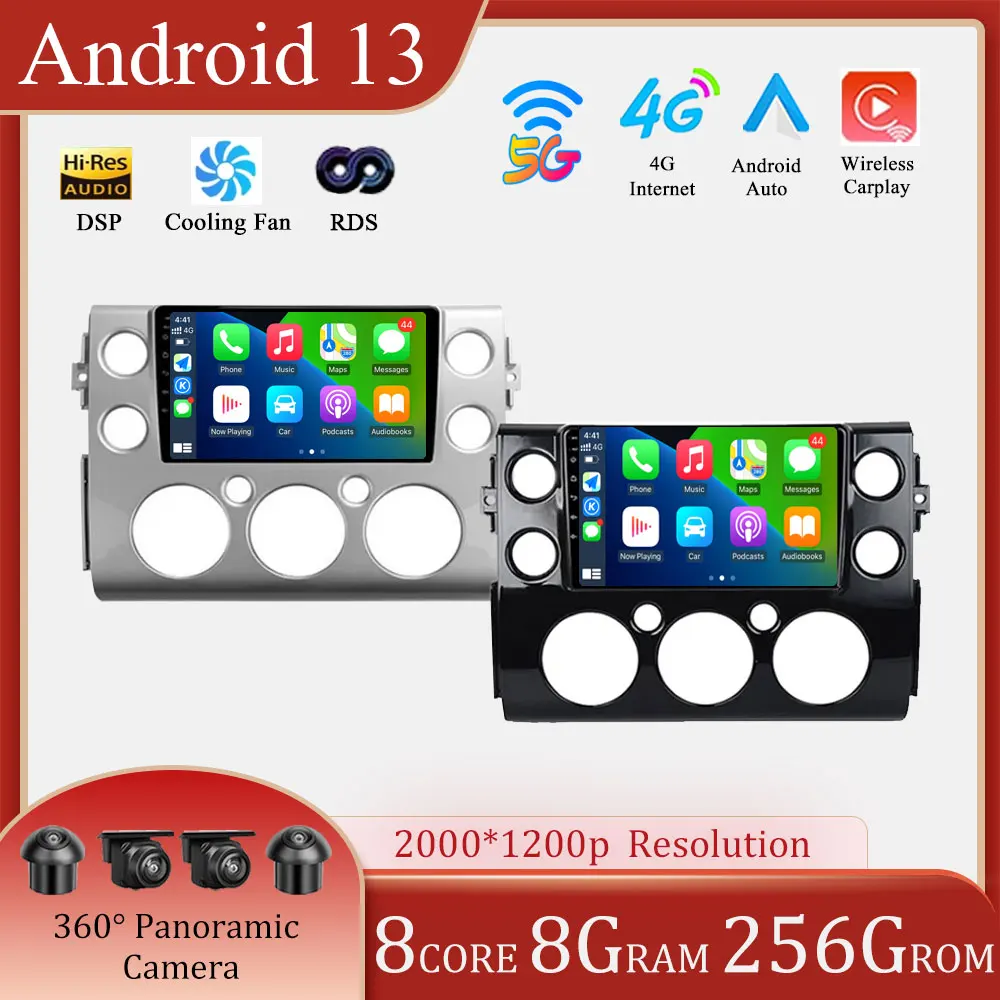 

9 Inch Android13 For Toyota FJ Cruiser J15 2006 - 2020 Car Player Video Multimedia Navigation Auto Stereo GPS BT 4G WIFI