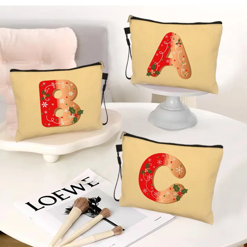 

New Christmas Tree Letter Cosmetic Bag Party Lipstick Bags Pouch Bag for Women Teacher Wedding Gifts Travel Toiletry Makeup Kits