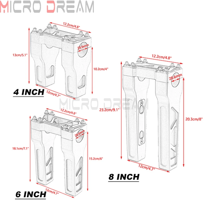 Рулевые стойки 1-1/8 дюйма 28 мм для Harley Dyna Street Bob Sportster Softail Custom Cafe Racer Chopper Chrome MX 4-14