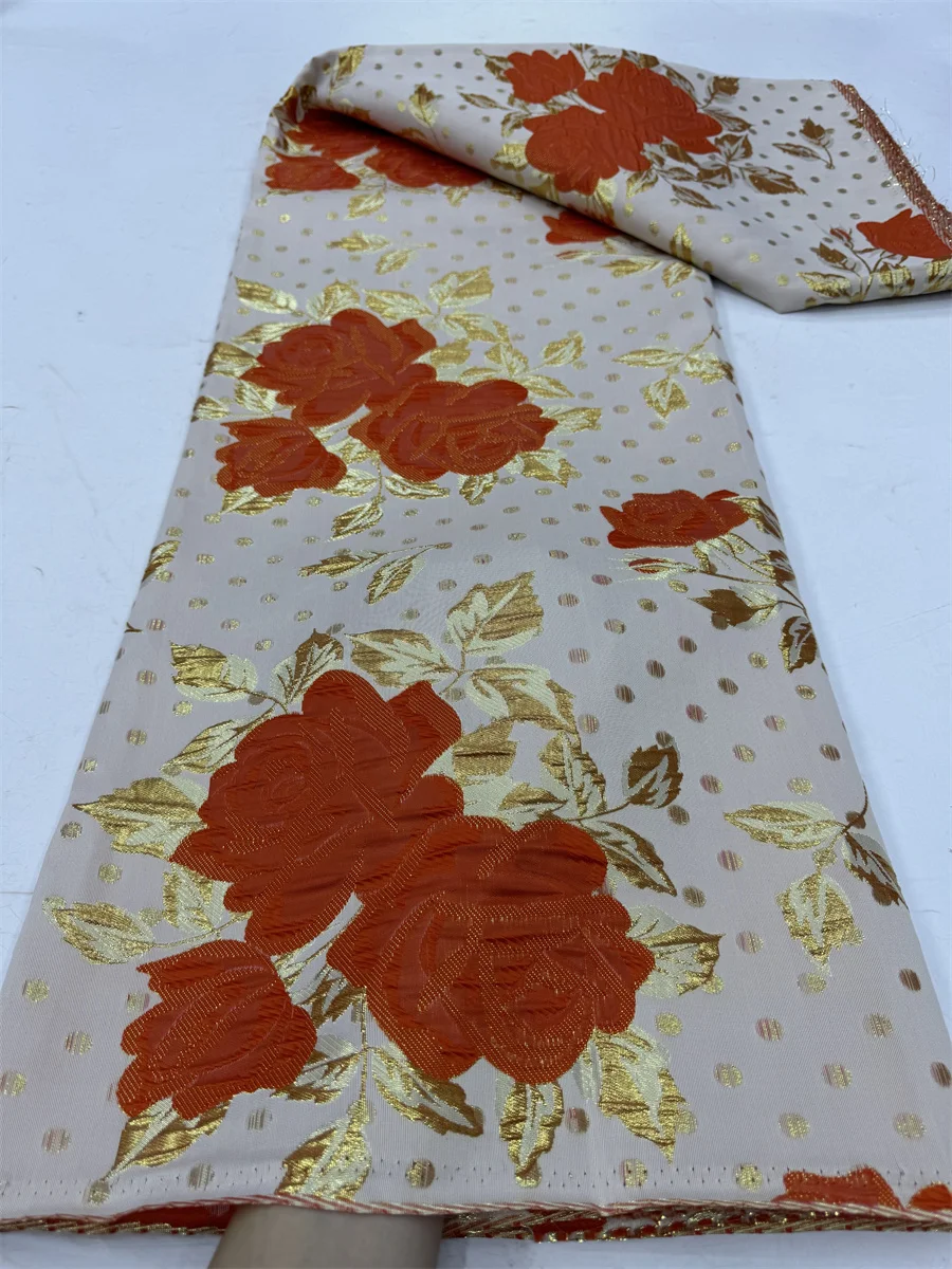 Нигерийская дамасская парчовая кружевная ткань 2024 высококачественная