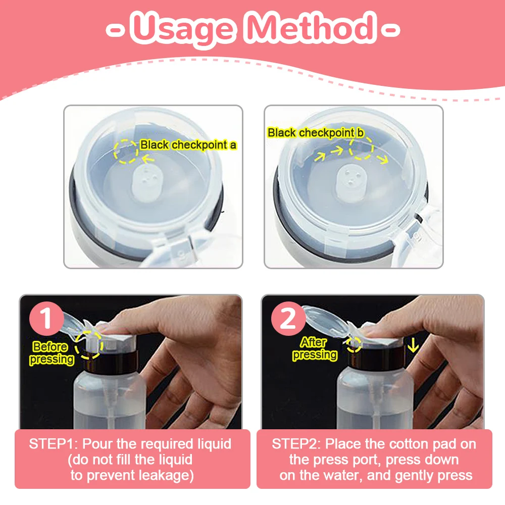 100/150/200ml Empty Pump Dispenser Nail Refillable Bottles Art UV Gel Polish Remover Cleaner Makeup Bottle Manicure Tool |