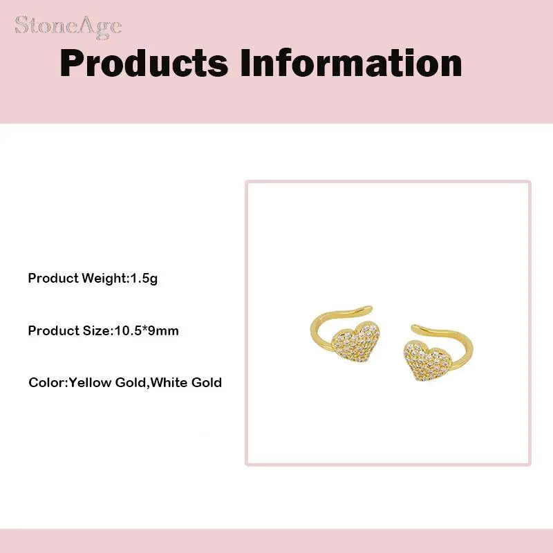 Romantic Butterfly Heart Ear Clip Buckle Earrings for Women Dainty Fake Piercing Helix Orbital Earing for Girls Jewelry KAE353 images - 6
