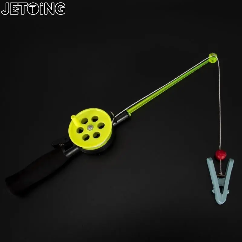 Mini Ice Fishing Rod With Reel Feeder Outdoor Fishing Rod With Clip Fishing Tackle Children Kids Shrimp Crab Fishing Rods