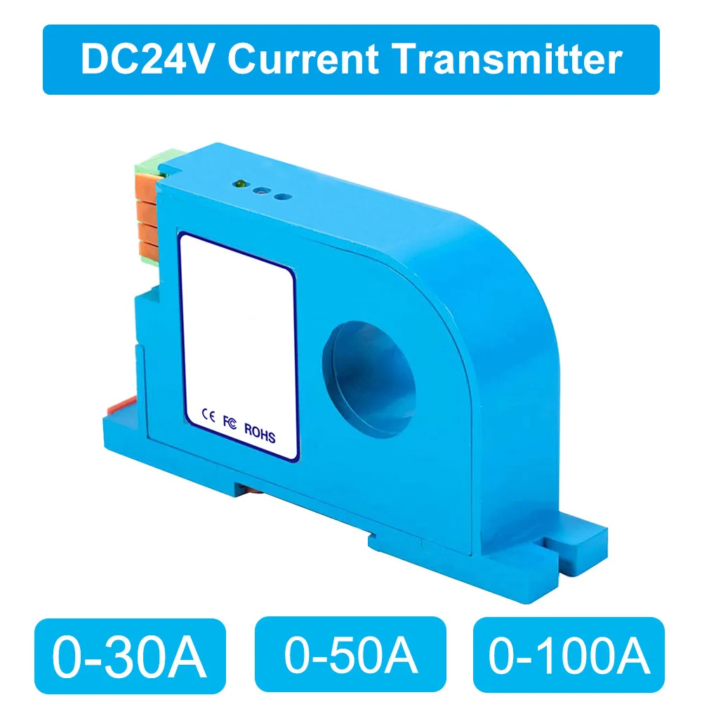 Купи Single Phase Current Sensor AC DC Electric Ampere Transducer Transmitter 10A 20A 30A 50A 100A Input 4-20mA Output Converter за 1,142 рублей в магазине AliExpress