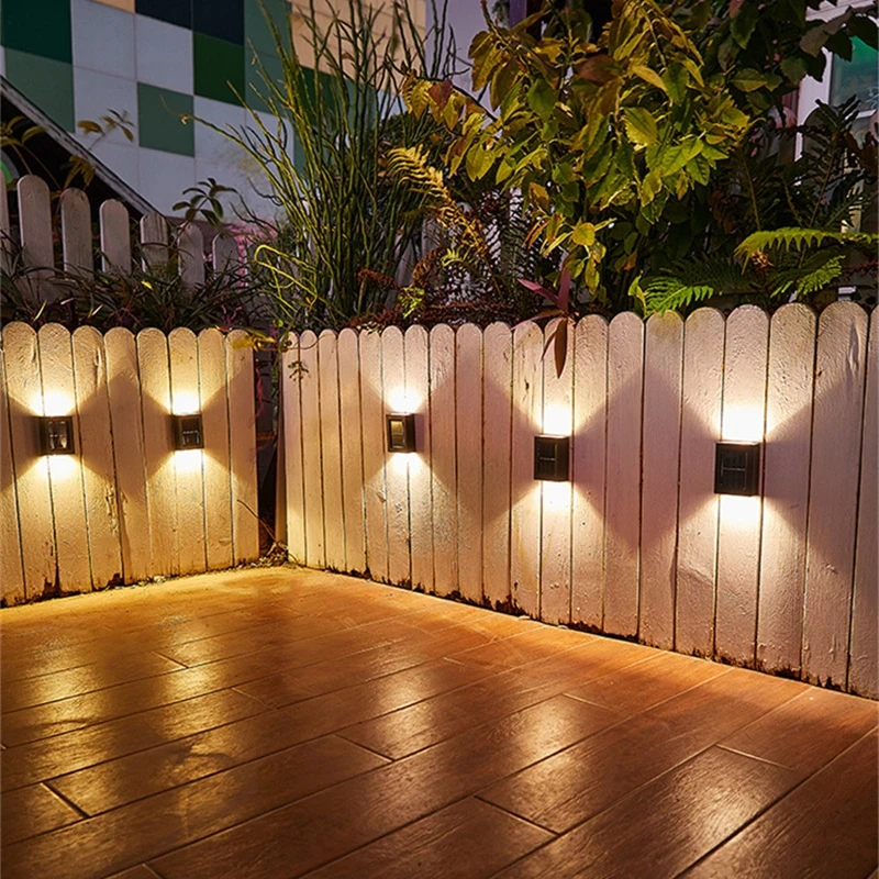 

LED Solar Wall Lamp Outdoor Waterproof Up and Down Garden Lights Decoration Solar Lights Stairs Fence Sunlight Lamp