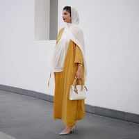 2 piece abayas for women dubai 2022 open turkey muslim hijab modest dress islamic saudi arabian moroccan kaftan two abaya set