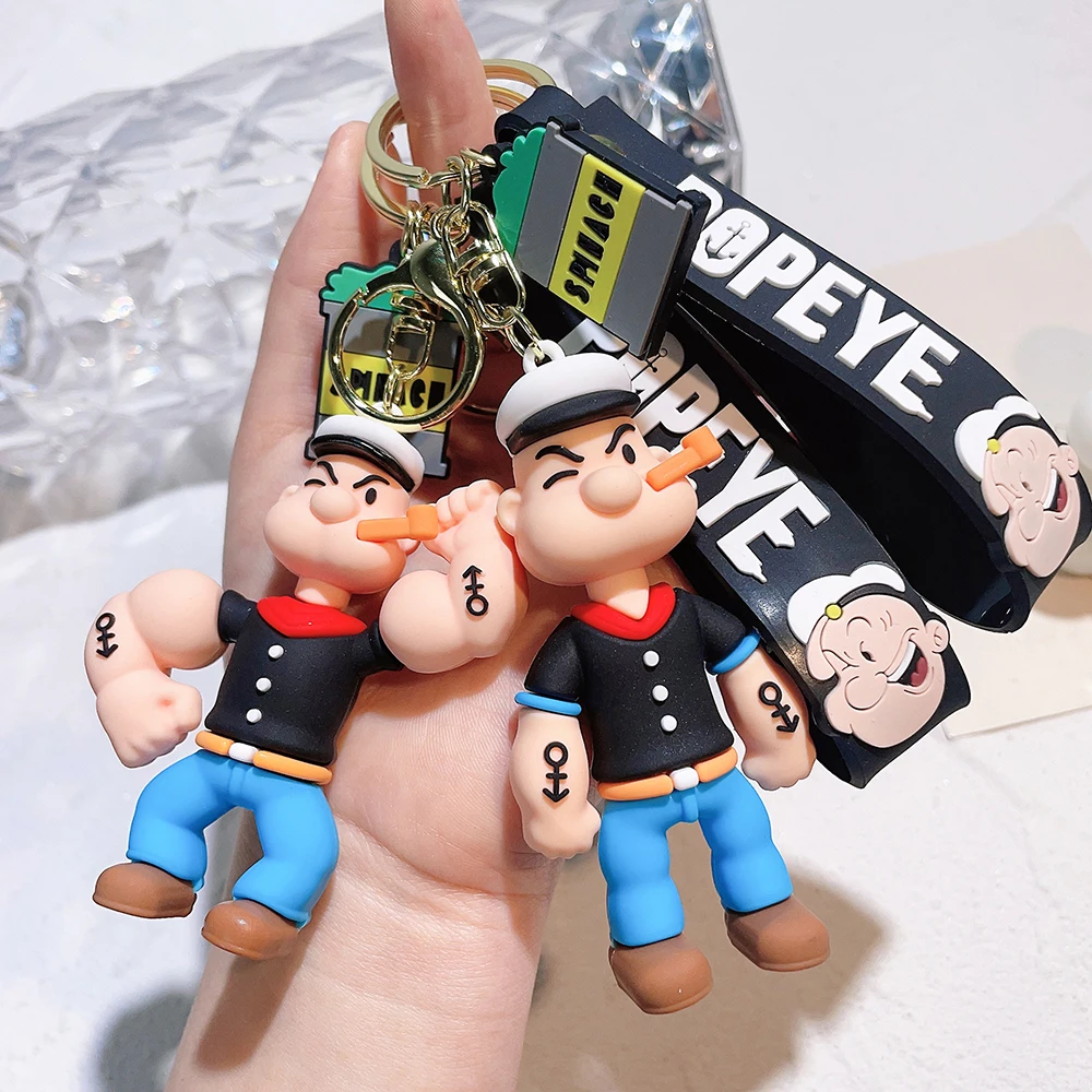 

Anime Popeye Sailor Keychain Cartoon Figure Popeye Doll Pendant Key Chain Bag Car Keyring llaveros Jewelry Friends Gifts