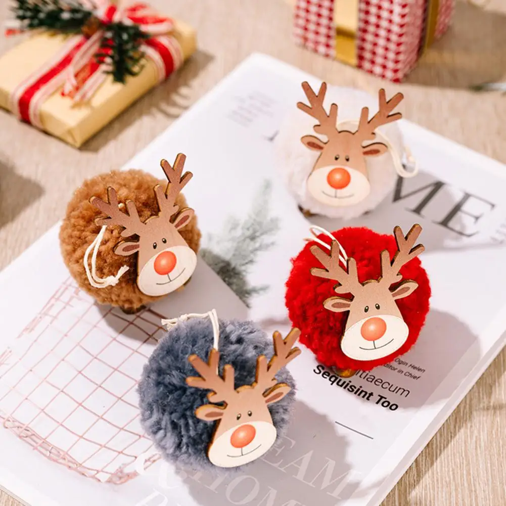 

Праздничные реквизиты, изящная Рождественская елка, шарик из шерпы, подвеска в виде лося, легкий Рождественский праздничный кулон, пушистые...