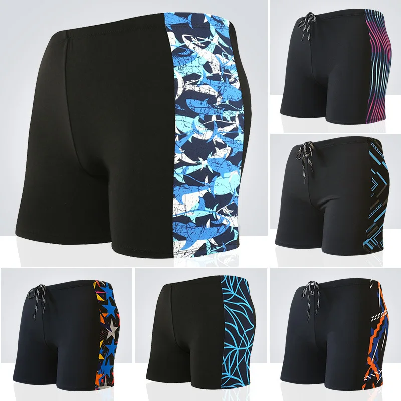 

2023 Men swimming trunks boxer large size milk silk adult men Swimming shorts Quick-drying print pants beach swimming trunks
