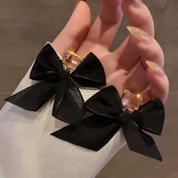 earrings 2022 new jewelry korea sweet black white bow ladies jewelry fabric lace bow fashion ladies earrings gift accessories