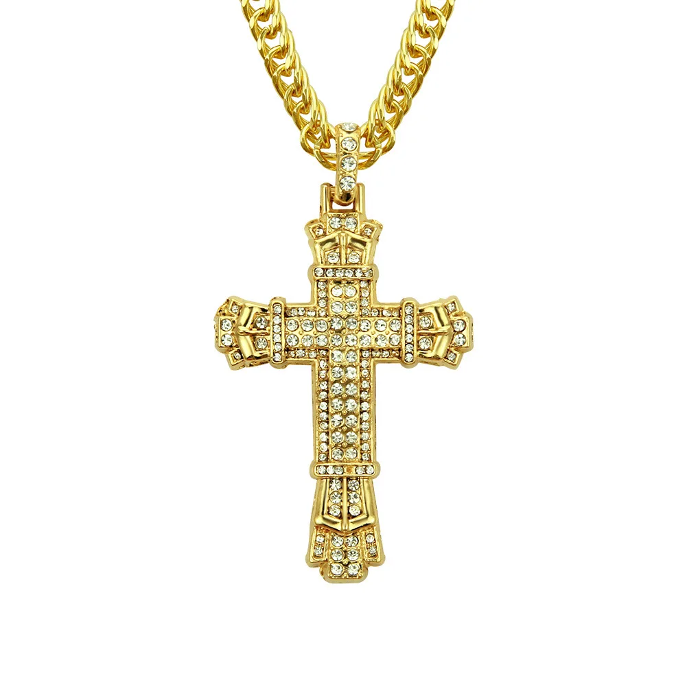 

Europe and America New Hip Hop Cubic Zircon Cross Pendant Necklace Men Accessories Valentine Man Chain Cool Stuff Free Shiping