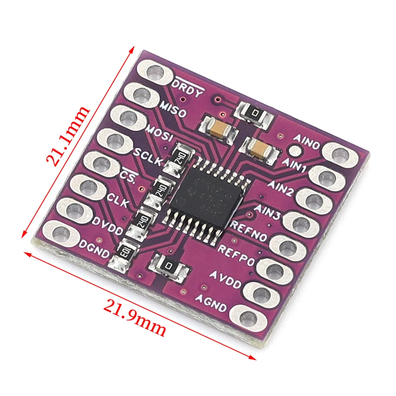 Фото Модуль ADC SPI с низким энергопотреблением, 16/24-битный аналого-цифровой преобразователь ADS1220 CJMCU-1220 №1