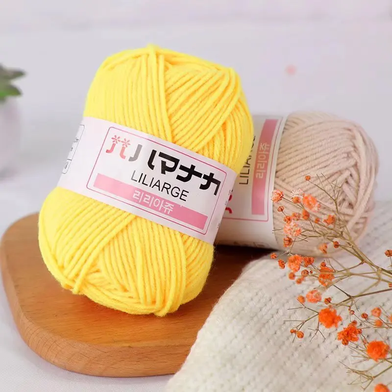 

25g Milk Cotton Knitting Yarn Soft Anti-Pilling High Quality Knitting 4ply Cotton Yarn For Crochet Scarf Sweater Hat Doll Craft