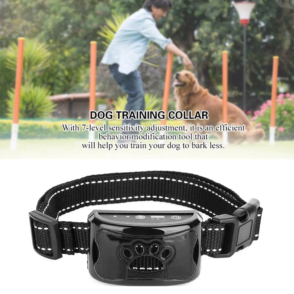 

Ultrasonic Training Collars Waterproof Pet Dog Anti Bark Collar Control 2 Modes Training USB Rechargeable Pet Dog Stop Barking