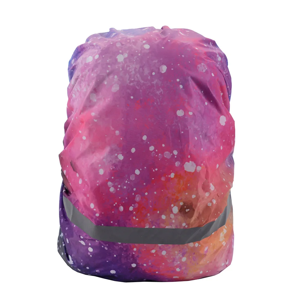 Rainproof Cover For Schoolbag Colorful Printing With Reflective Strip Night Travel Safety Backpack Cover Dust Proof And Scratch
