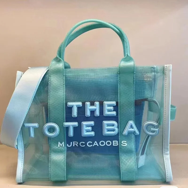 

2022 Macaron Candy Color Mesh Letter Hand Tote Bag Diagonal Bag