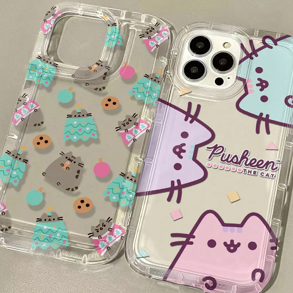 Прозрачный чехол Cute Cartoon Cat P-Pusheens для Xiaomi Redmi ПРИМЕЧАНИЕ 8 9 9A 9C 9T 10 11 12 12C 13 K40 Pro Plus 4G 5G