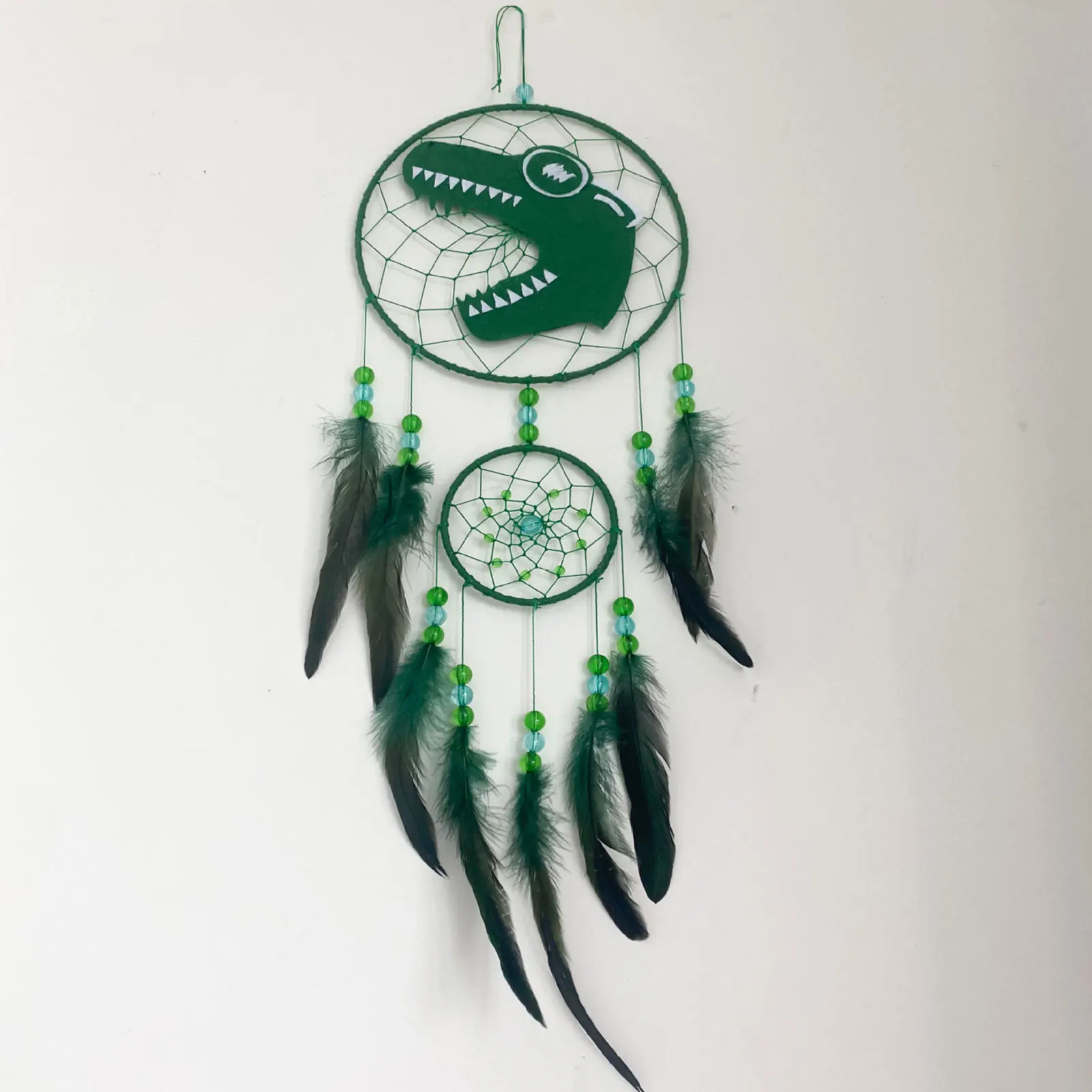 

Creative Dinosaur Dream Catcher Handmade Dreamcatcher for Kids Boys Bedroom Decorations Wall Hanging Pendants Birthday Gifts