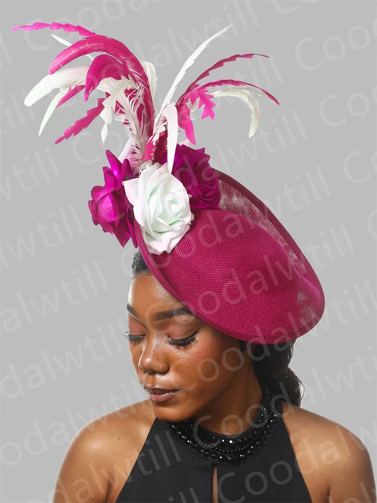 Женская шляпа-Таблетка с перьями