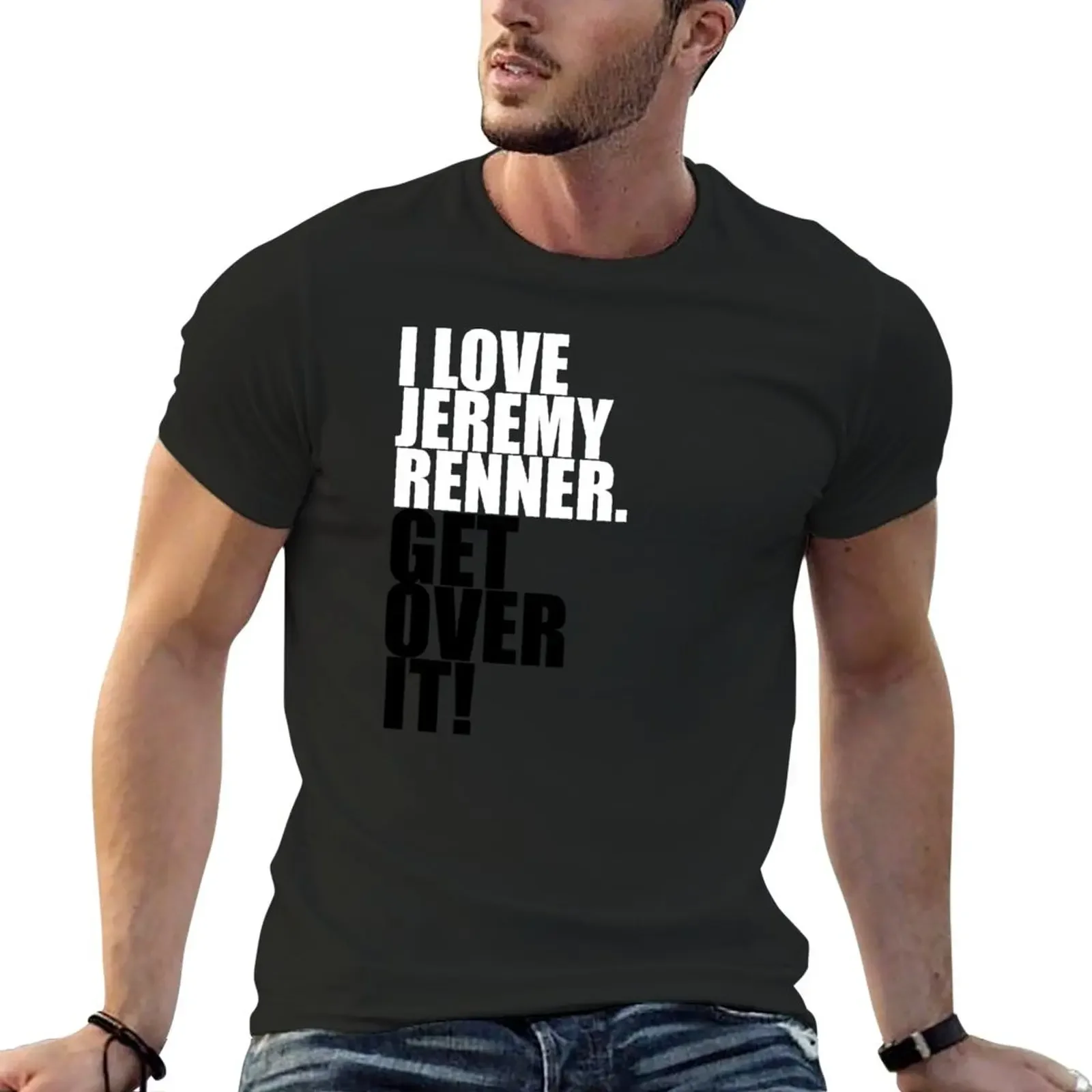 Я люблю Джереми Реннер. Получите больше! Футболка оверсайз простая футболка