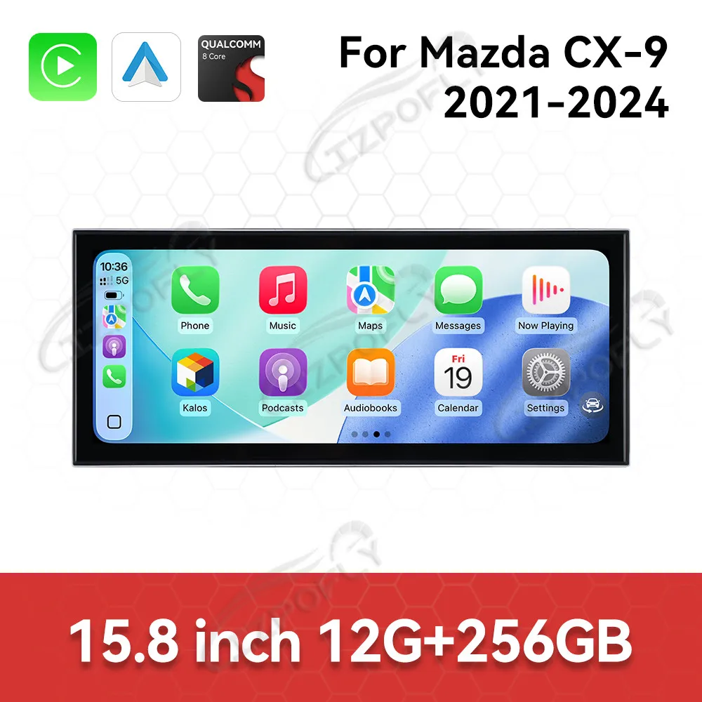 Фото Автомобильный радиоприемник Carplay 15,8 дюйма с сенсорным экраном для Mazda CX-9 2021-2024 Android15, GPS-навигация, мультимедийный плеер, головное устройство №5