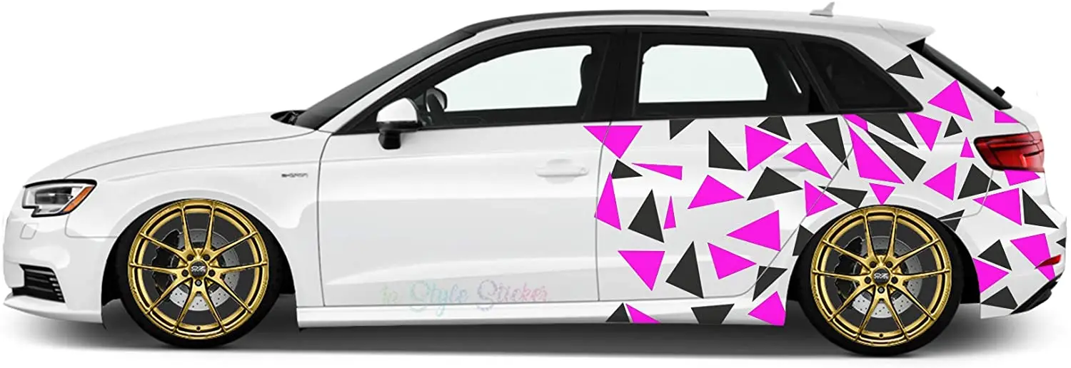 Autos eiten aufkleber, Dreiecke, Auto dekoration, Auto tattoo, farbiger Tarn look, Tarn aufkleber, 250 Stück, Tarnstil – Detail 2