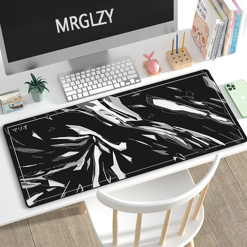

Ins Style Marbling Art Mouse Pad Gamers Large Black White Mousepad Gaming Accessoroes Laptop Gamer Mechanical Keyboard Desk Mat
