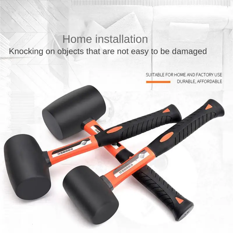 

Rubber Head Malle 450/680/900g Durable Labor-saving Multifunctional Shockproof Knocking Tool Round Head Hammer Universal