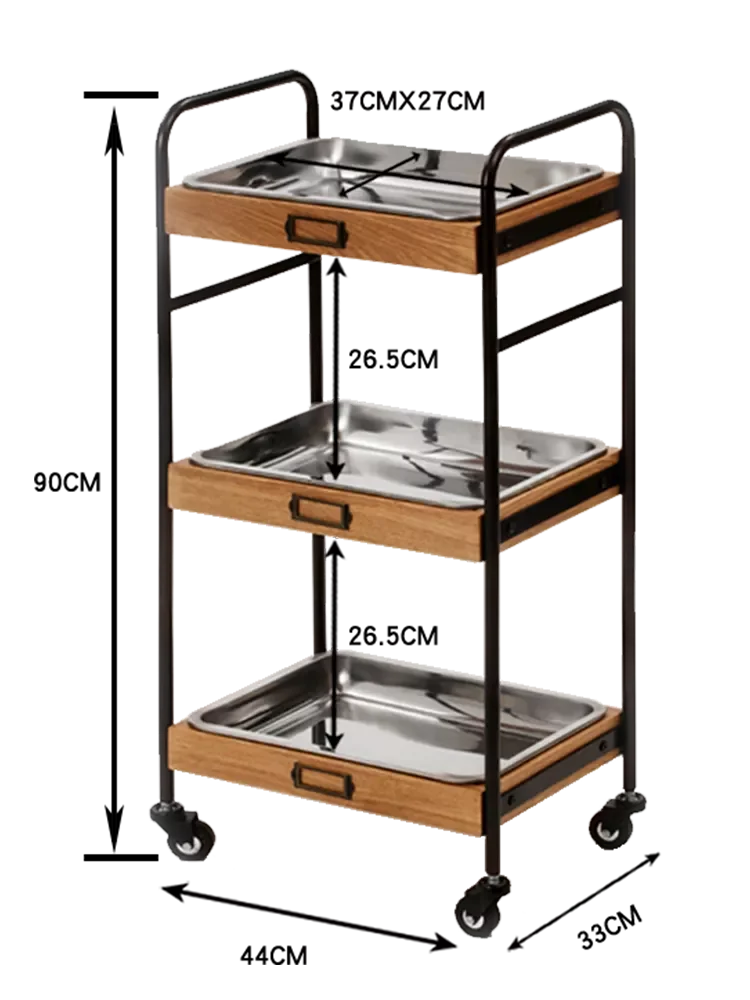 

NEW2023 Косметическая Тележка из нержавеющей стали, поднос для салона красоты, вращающаяся тележка для ногтей, полка для инструментов, простые ...