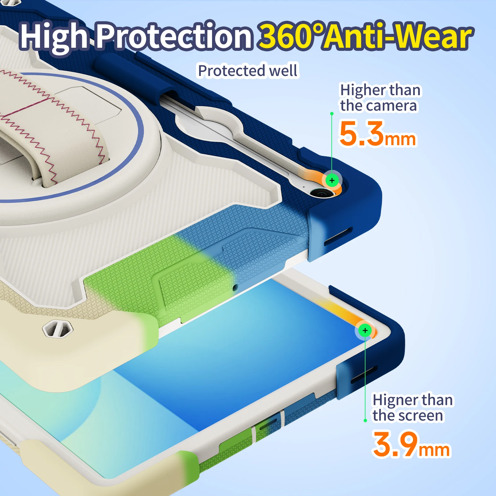 Чехол-подставка для Samsung Tab S10 S9 S8 S7 FE Plus 13.1 SM-X620 X626 12.4 X820 X610 X810 X800 T970 T730 с вращением на 360 градусов (art.: 3920da3cb7808) - 3920da3cb7808