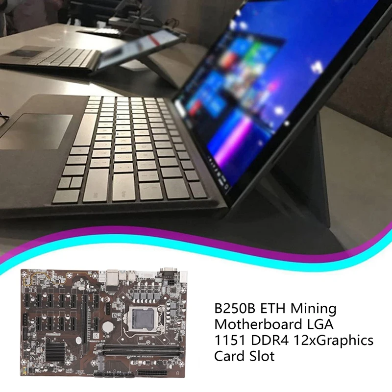 Материнская плата B250B ETH для майнинга + 128G MSATA SSD кабель переключения LGA1151 DDR4 12x слот