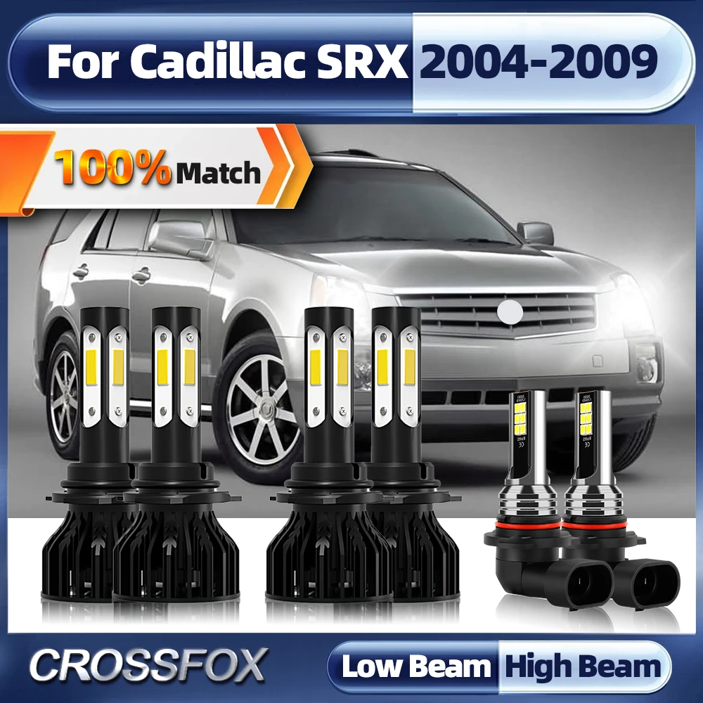 

60000LM 9005 HB3 9012 светодиодные фары 9006 HB4 турбо Противотуманные фары Canbus автомобильные светильник для Cadillac SRX 2004 2005 2006 2007 2008 2009
