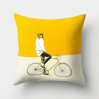 45x45cm creative fruit bike acrobatic cushion cover universal giraffe animal musical instrument pillowcase home pillow cover