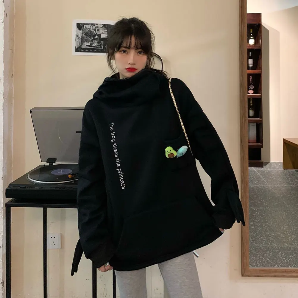 Женская толстовка с капюшоном в виде лягушки