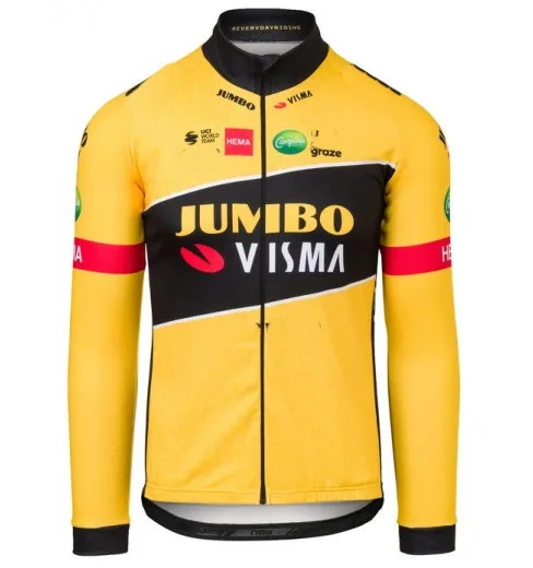 

Winter Fleece Thermal Only Cycling Jerseys 2022 Jumbo Visma TEAM Roglic Long Sleeve Men Bike Wear Cycling Clothing