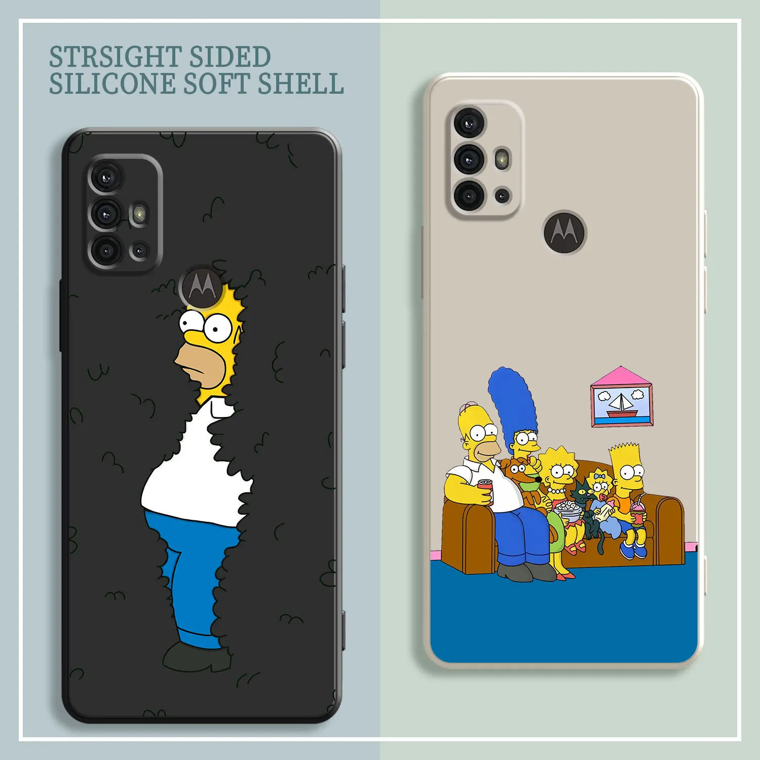 

Candy Color Case For Motorola G30 G60 G50 G40 G10 G9 Plus G8 Power E7 G Stylus Edge 20 E6s E7i Phone Cover The Simpsons Homer