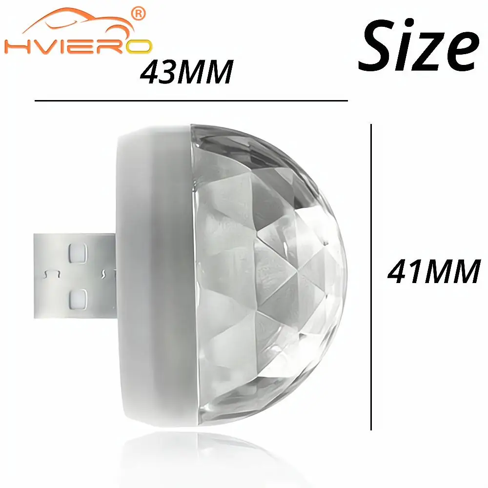 Мини-RGB USB Автомобильная Атмосферная Лампа С Управлением Музыкой