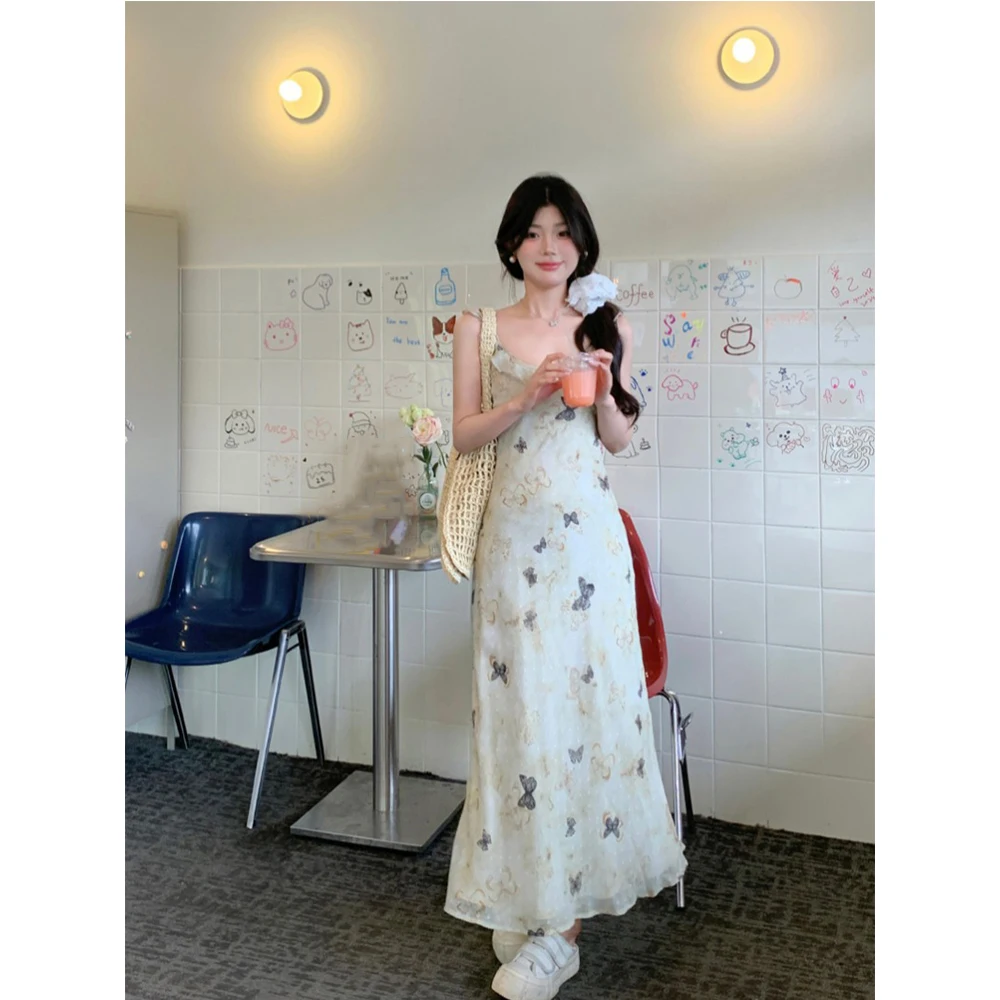 Женское ТРАПЕЦИЕВИДНОЕ ПЛАТЬЕ с принтом летнее облегающее длинное платье на