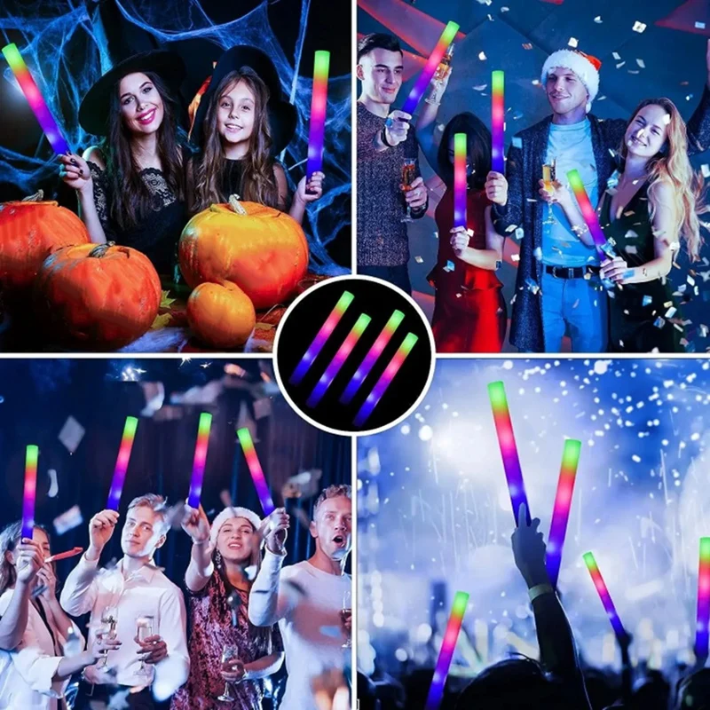Светящиеся разноцветные RGB палочки из пены для рождества дня рождения свадьбы