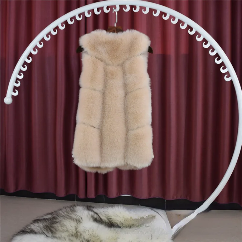 Winter Vest New Women's Mid-Long Faux Fur Coat Korean Vest Autumn Fashion Sleeveless Chaquetas Para Mujer